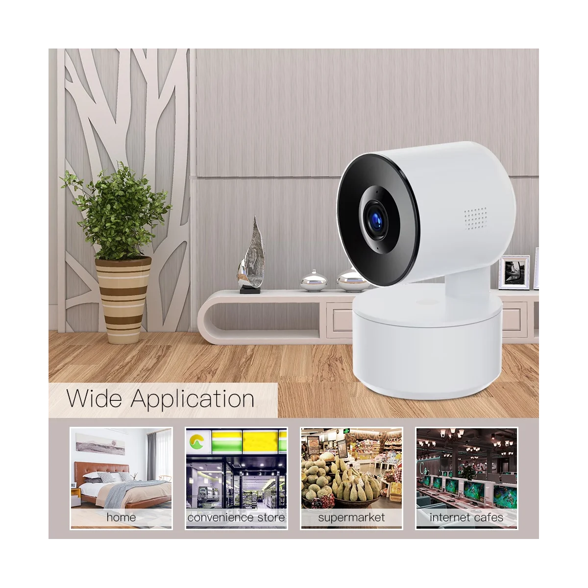 WiFi Tuya Shaking Head Machine Night Vision Function 1080P Wireless Security Camera EU Plug