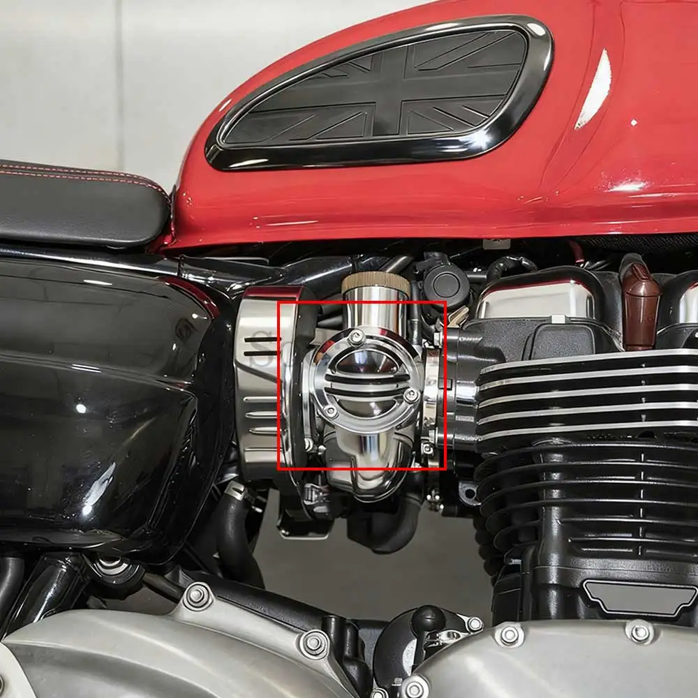 ل انتصار Bonneville T120 T100 بوبر Thruxton 1200 Speedmaster 2017-أحدث 1 زوج دراجة نارية كروم مضلع خنق يغطي عدة #6