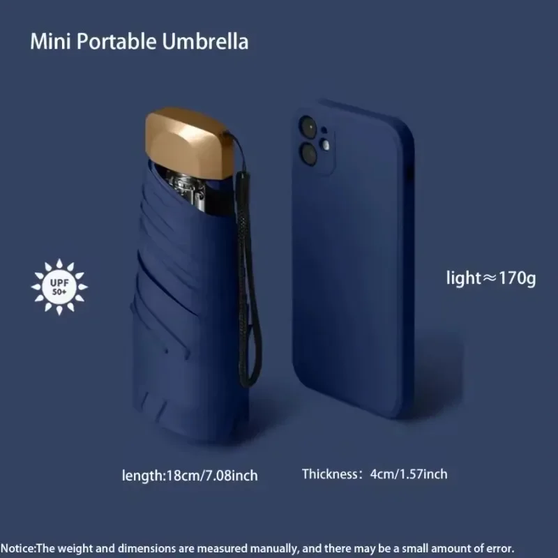 55% Off Mini Sun Umbrella Small Pocket Rain Umbrella Vinyl Folding UV Ultraviolet Protection Sun Shade Pocket Parasol Capsule