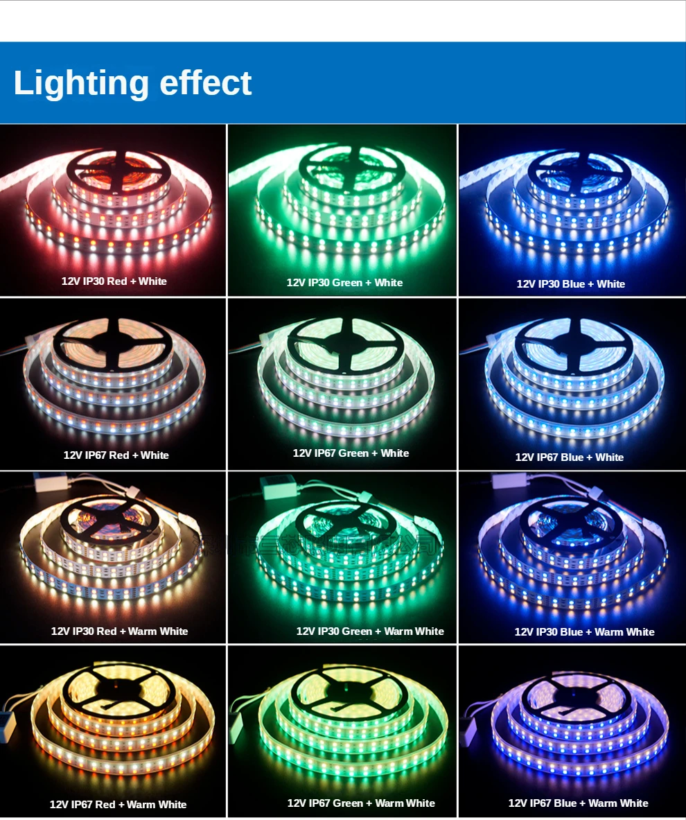 DC12V/24V Dubbele Rij Flexibele LED Strips SMD5050 RGBW RGBWW RGB Koel Wit Warm Wit 120 leds/M IP30/IP67 Waterdicht 5 M/roll
