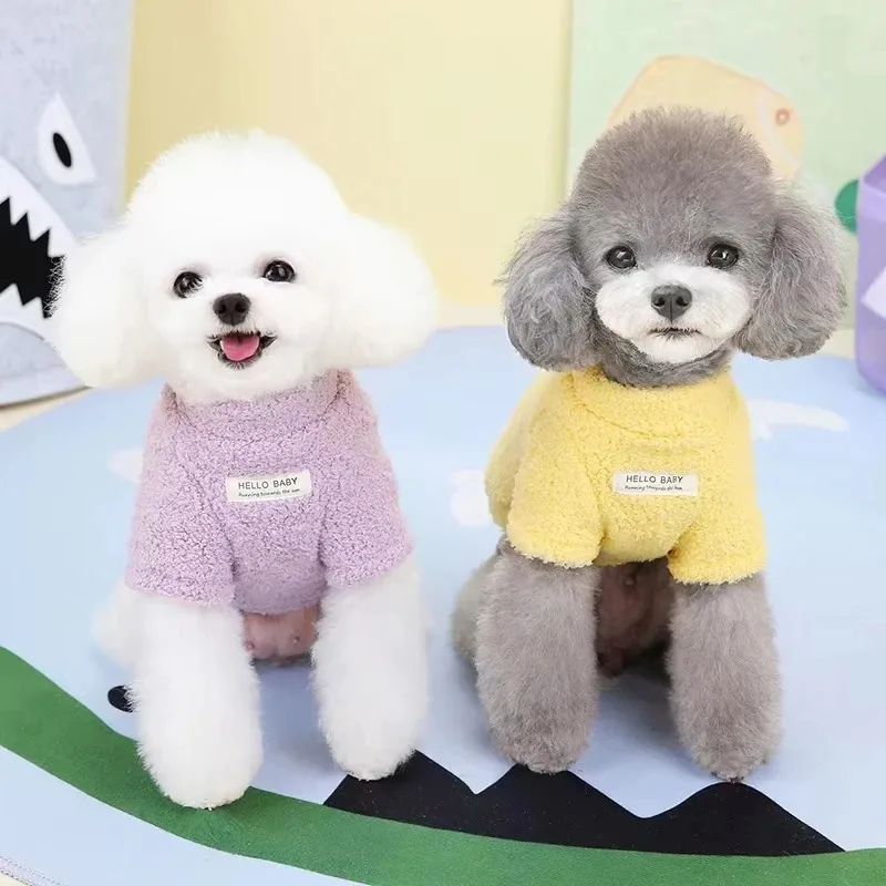 Dog Sweater for Small Dogs Winter Warm Solid Color Pet Sweat