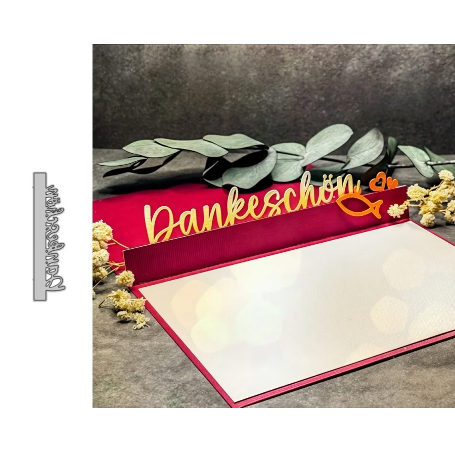 2026 Neuankömmling Deutscher Satz Buchstabe Dankeschon Metall-Stanzformen für DIY Scrapbooking, Kartenherstellung, Schablonen, Fotoalben