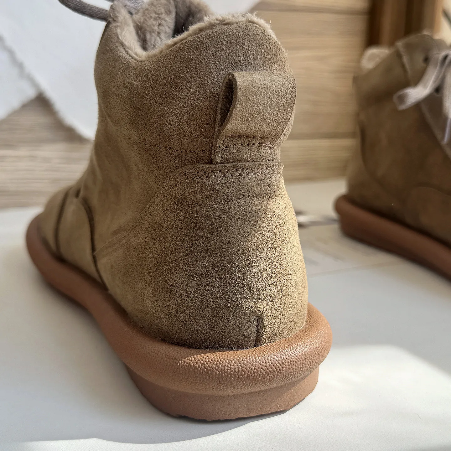 Careaymade-Genuine leather wider toe thick soled women's boots,Winter Boken Soft Sole Snow Boots,Comfortable Women Short Shoes