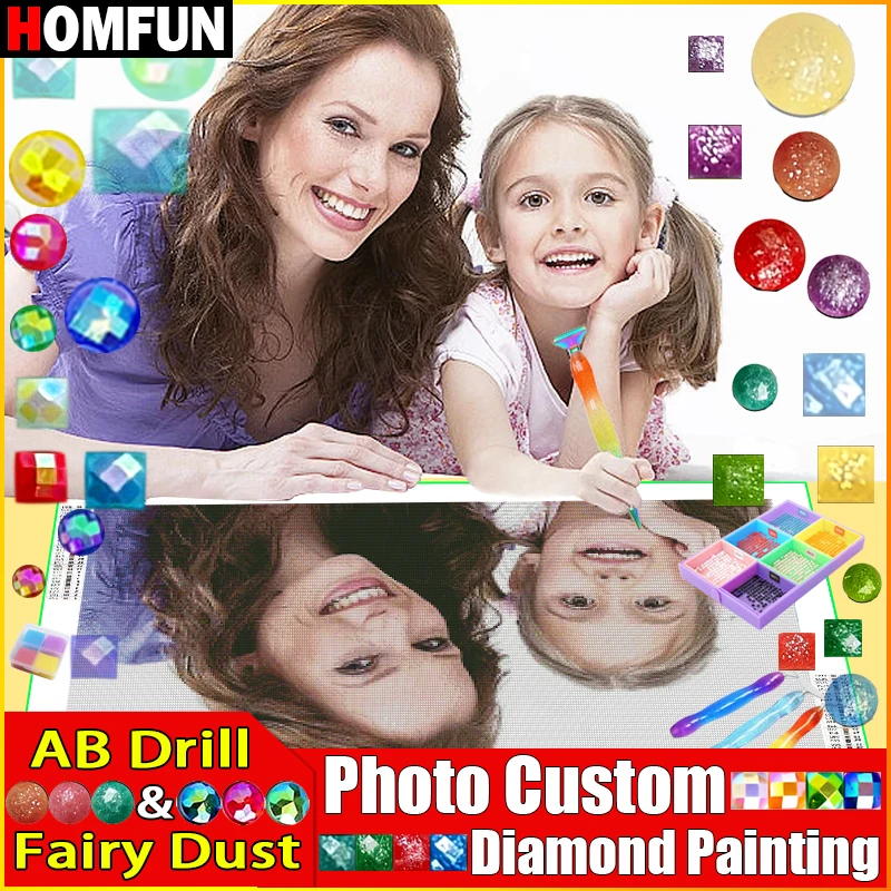 

HOMFUN Фея Пыль AB фото на заказ алмазная живопись полная квадратная круглая вышивка мозаика искусство ремесла подарок домашний декор набор «сделай сам»