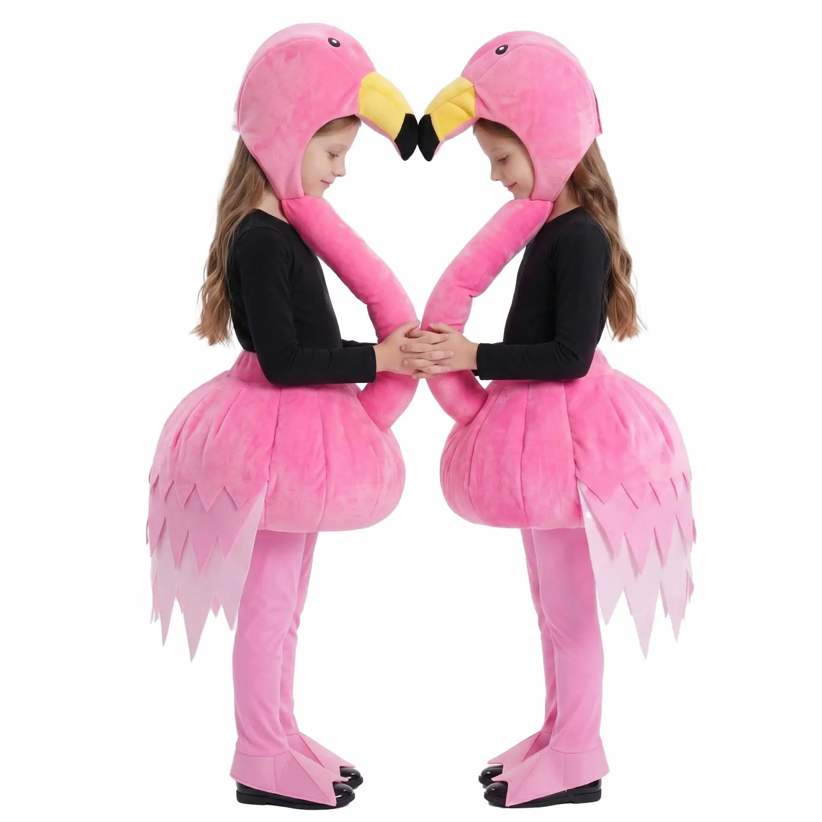 Disfraz de Peluche de Flamenco Rosa para Niños, Traje de Animal Adorable para Halloween, Carnaval, Fiesta de Cumpleaños, Actuación en Escenario