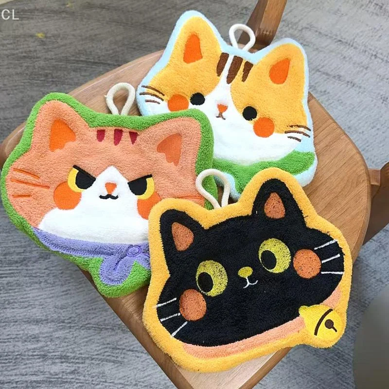 

Полотенце для рук с рисунком Kawaii, утолщенный носовой платок, полотенца, настенная ткань для рук, кухонные аксессуары, полотенце для рук в ванной комнате