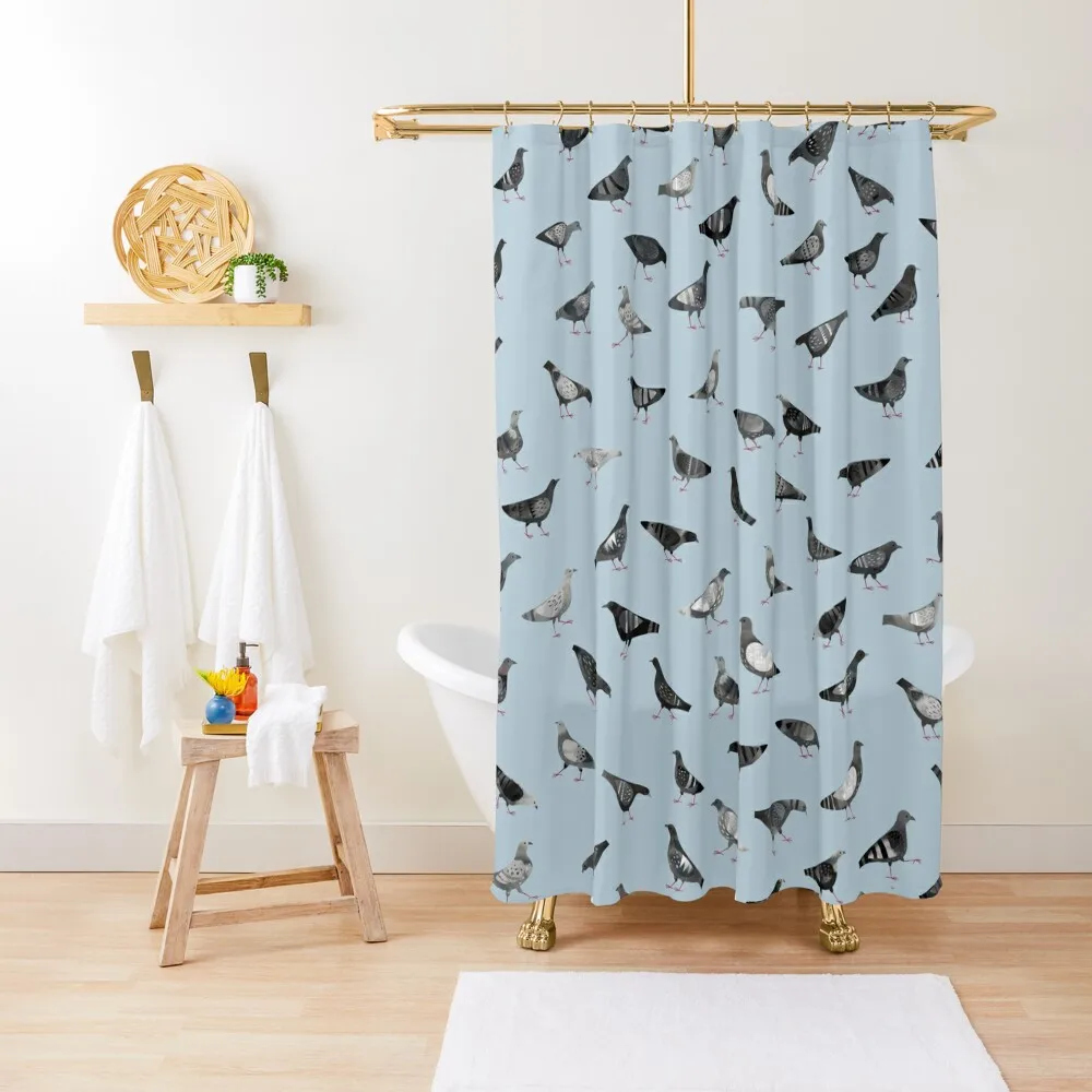 Pigeons Doing Pigeon Things Shower Curtain Curtain Bathroom Fabric Transparent Bathroom Shower