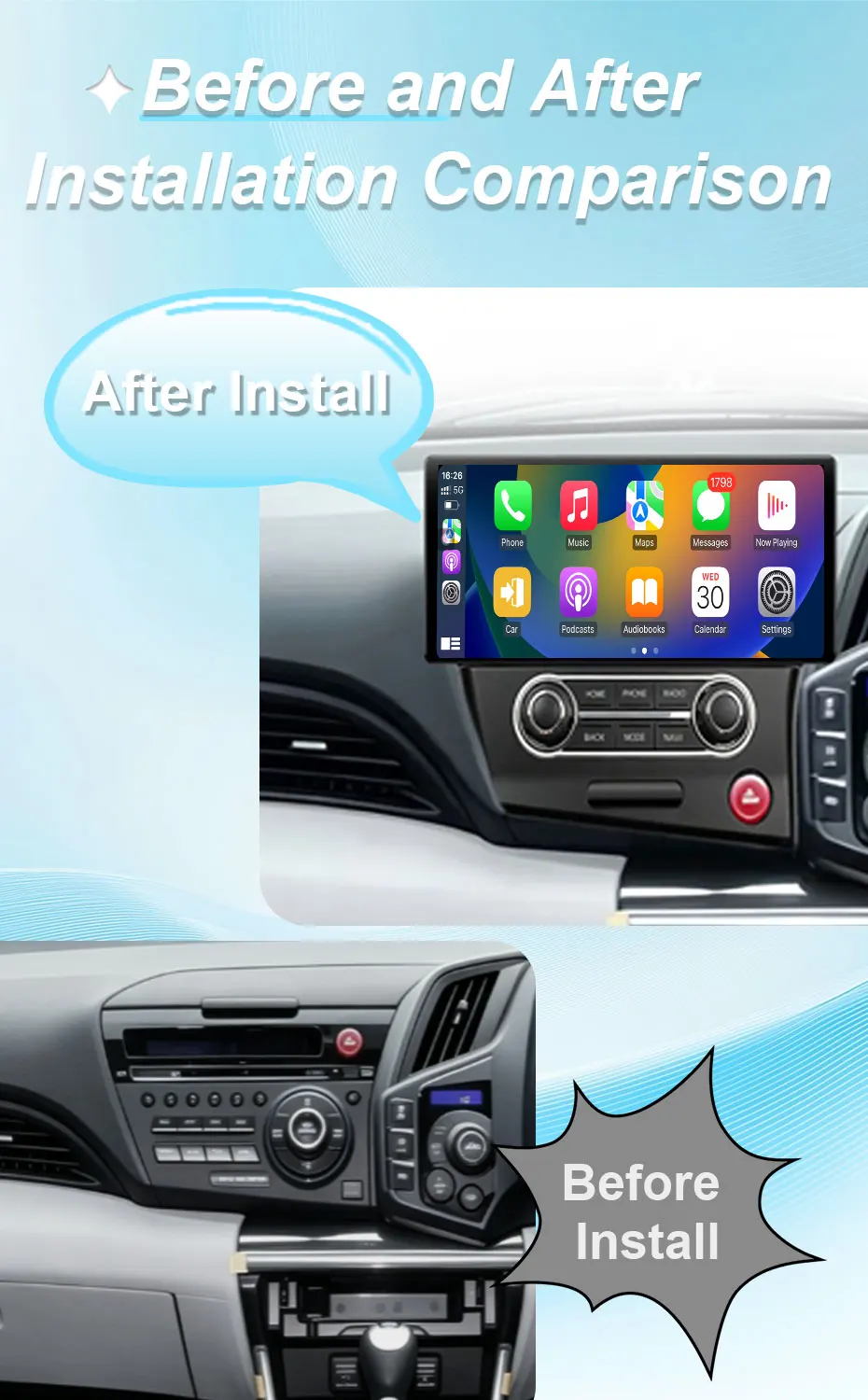 For Honda CR‑Z 1 CRZ 2010‑2016 Multimedia Player 12.3