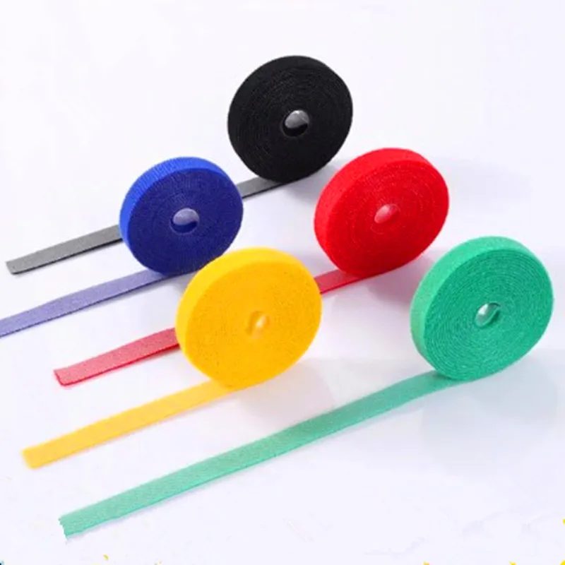 Wiederverwendbares Befestigungsband, 5 Meter/Rolle Kabelbinder, doppelseitige Hakenschlaufe, Nylon-Draht-Organizer, Kabel-Management-Kabelbänder