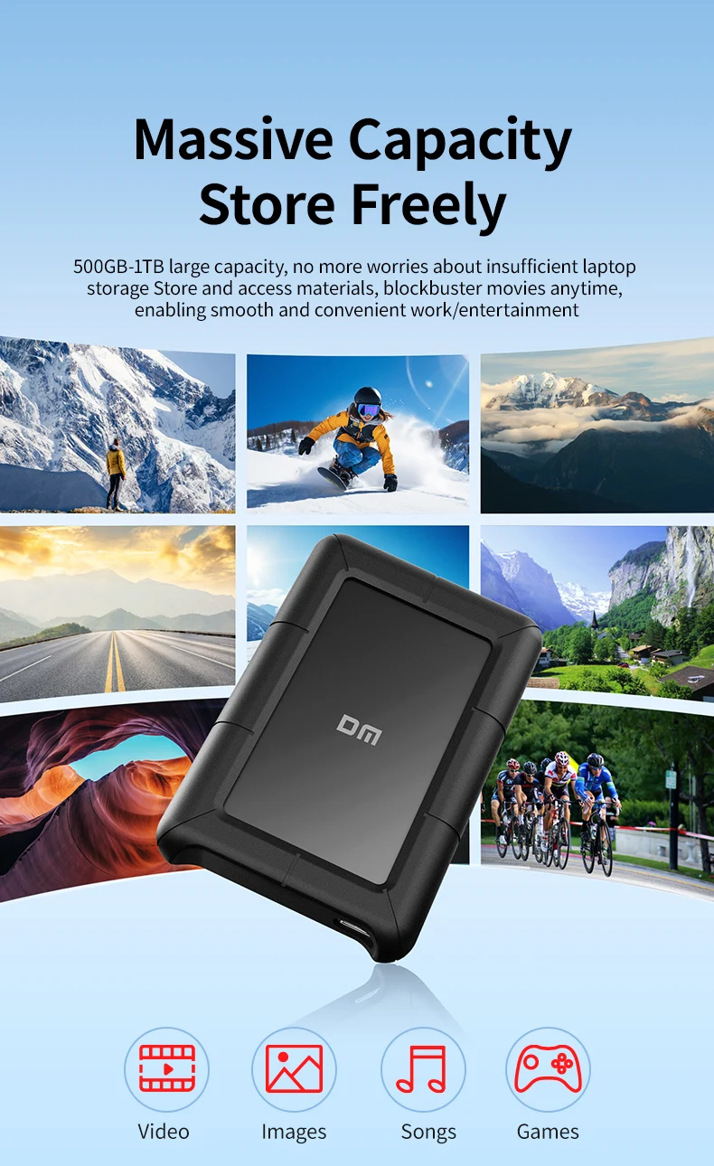 PH300 Business Tragbare Mechanische Festplatte – Hochgeschwindigkeits-USB 3.2 Gen1, Silikon-Schutz, Breite Kompatibilität – Detail 8