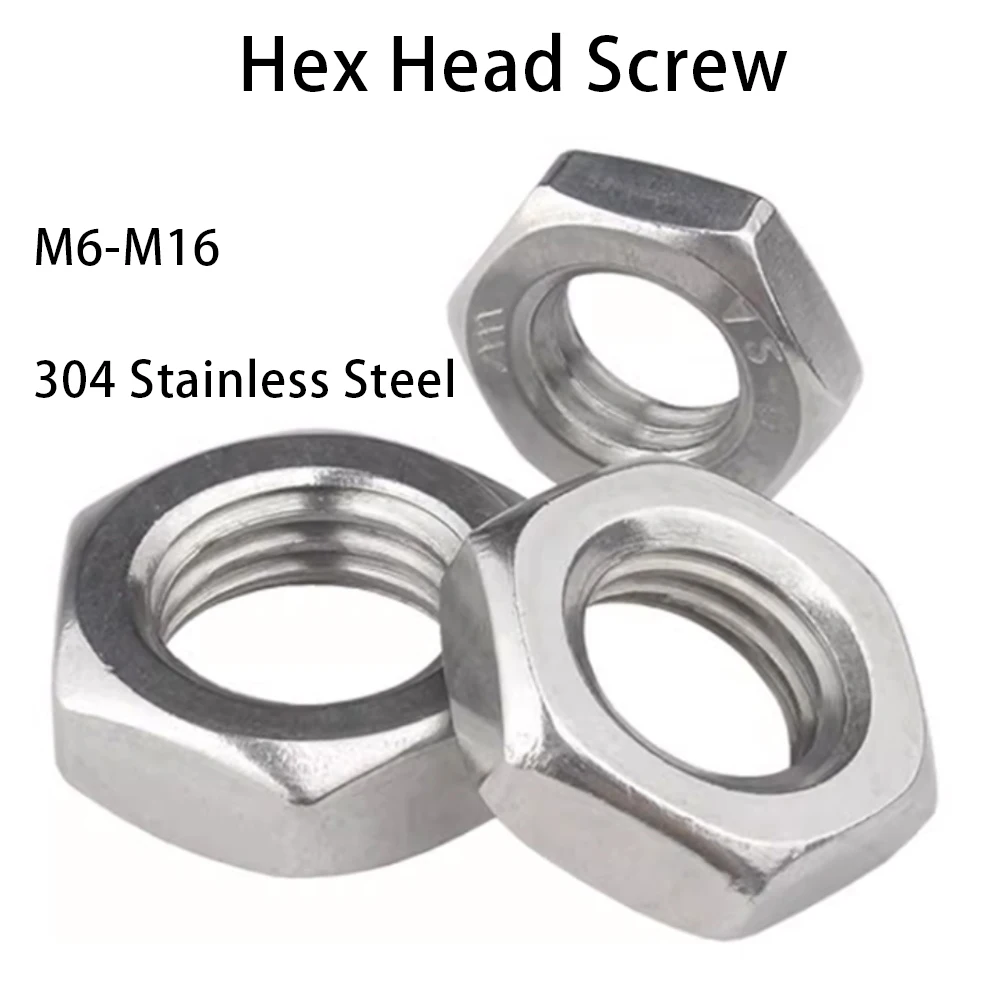 

Thin Nuts M6 M8 M10 M12 M14 M16 DIN439 304 Stainless Steel Fine Thread (Pitch 0.75/1/1.25/1.5) Flat Hex Hexagon Thin Jam Nut