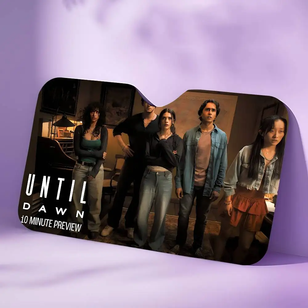 U-Until D-Dawn فيلم الزجاج الأمامي الشمس الظل لسيارة SUV شاحنة نافذة أمامية الشمس الظل ملحق قناع حامي درع غطاء