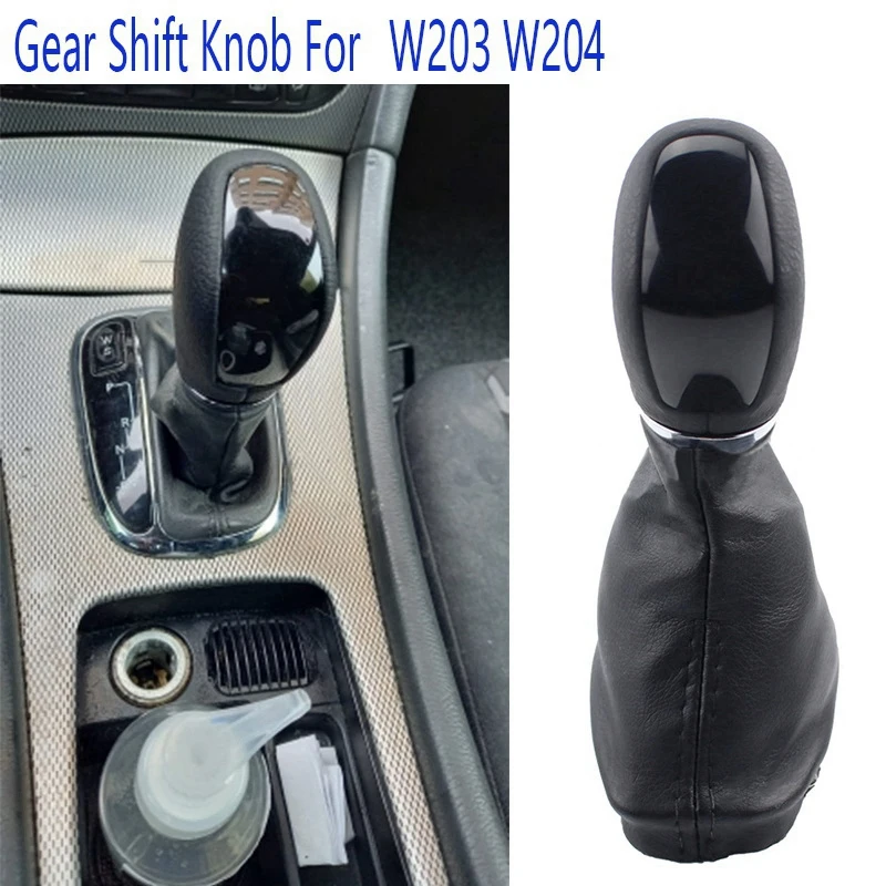 Black Automatic Gear Shift Knob with Gaitor Boot for W203 W204 Auto Accessories