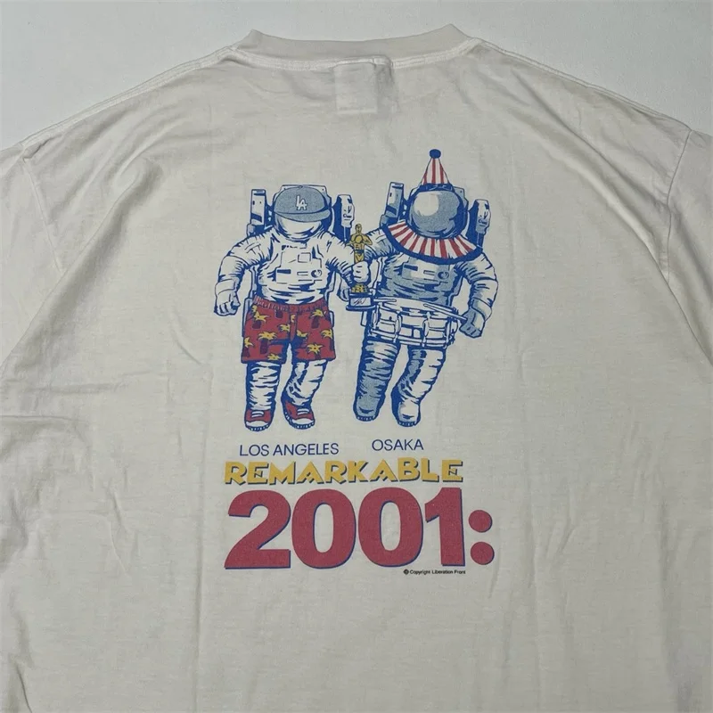 Casual SAINT MICHAEL Tshirts Men Women 1:1 Best Quality Astronaut Printing White Oversized T Shirt