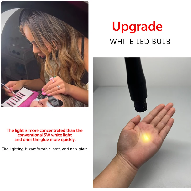 Upgrade FL009 LED Ultraviolet white light head 5W Eyelash Extension Bulb Head Makeup 395/5500k 6500k Led Eyelash White Lamp Head