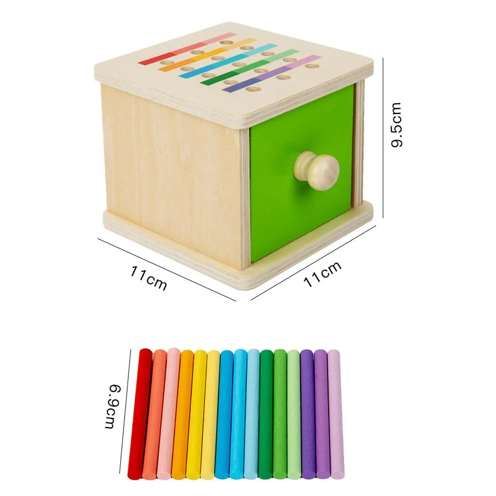 صندوق فرز خشبي على شكل ألوان، لعبة تعليمية، لعبة تعليمية خشبية للإدراك الهندسي المبكر للأطفال الأولاد والبنات