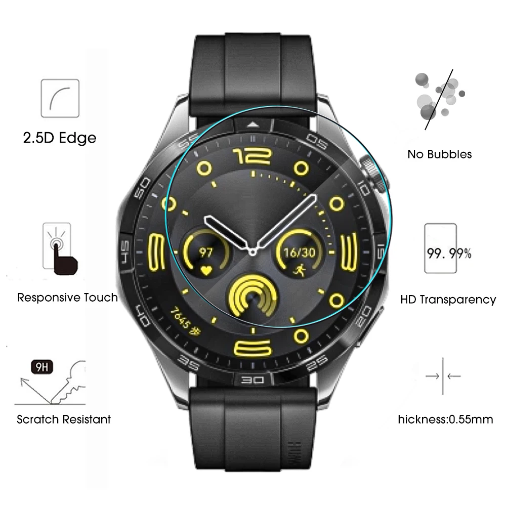 Protector de pantalla de cristal para reloj inteligente, película protectora para Huawei Watch GT 4 3 GT2 Pro Runner CYBER 41/42/46MM, GT4 GT3 SE