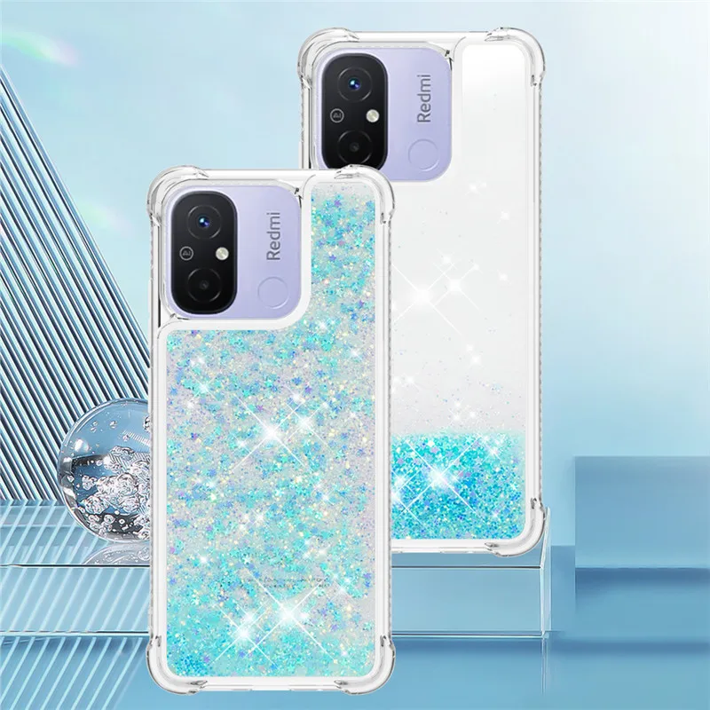 Fundas Redmi 12C Quicksand funda para Xiaomi Redmi 12C Coque suave líquido Bling cubierta para Xiaomi Redmi 12 C funda de teléfono Capa