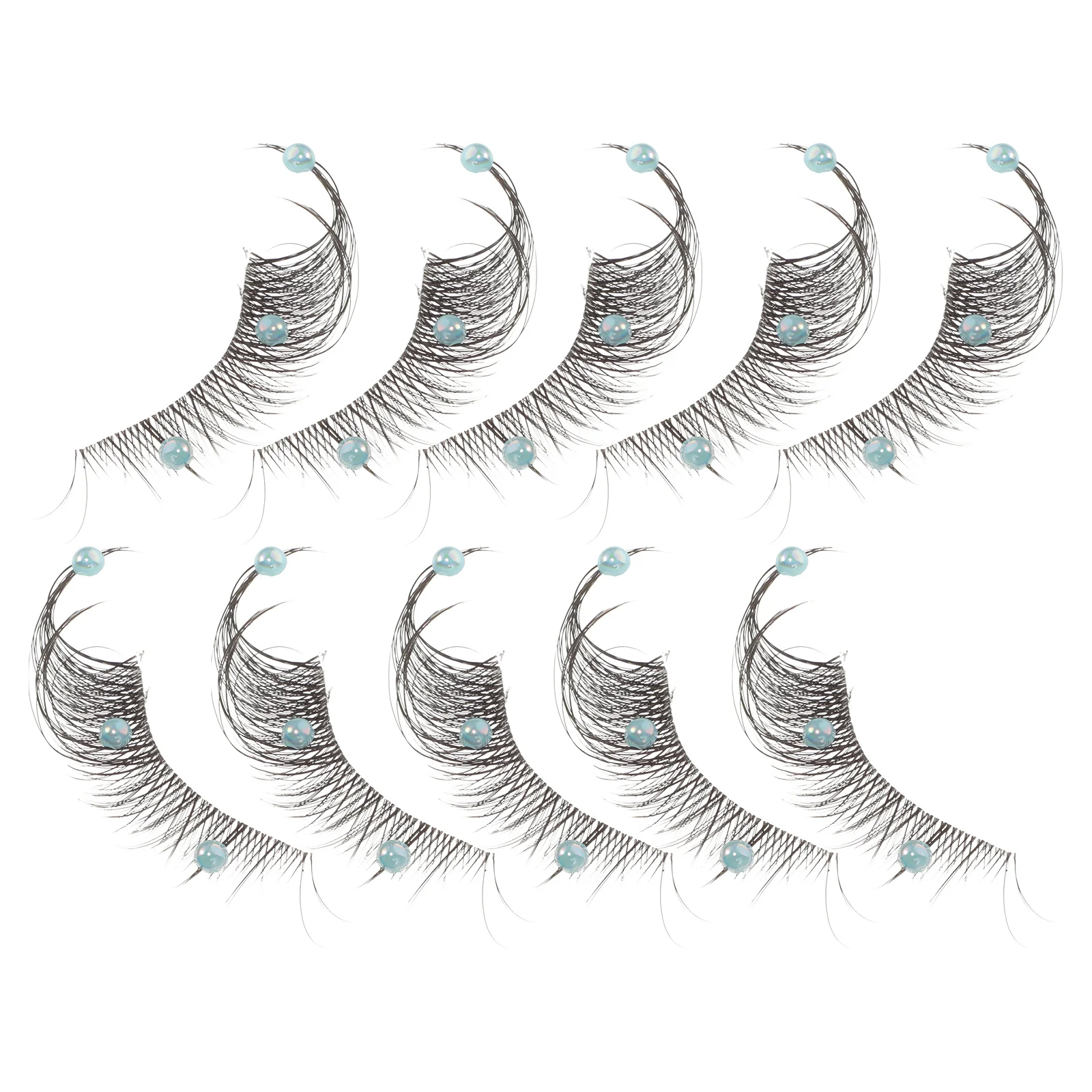 5Pairs Lash Clusters DIY Eyelash Extensions Sparkle Decor False Lashes for Stage Makeup Night Out Everyday Wear Fancy Dress Up