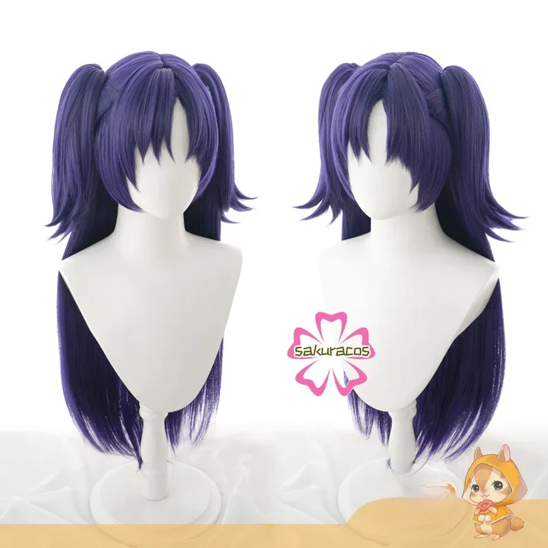 Hayase Yuuka Wig Game Blue Archive Cosplay Long Purple Wigs with Ponytail Heat Resistant Hair for Halloween Costume Role Play