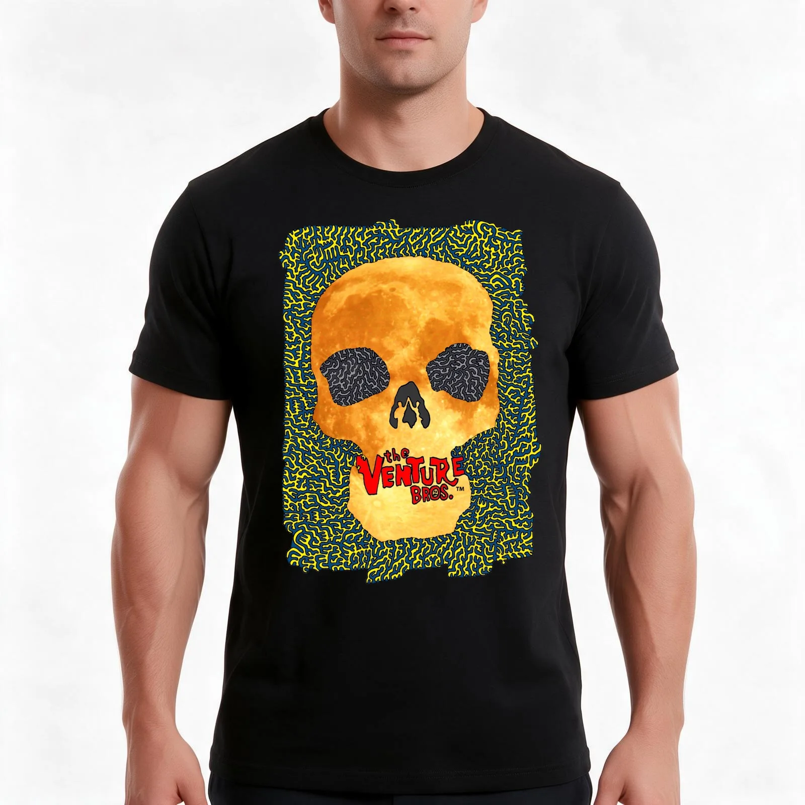 The Venture Bros Logo - Moon Skull T-Shirt, Summer Casual Cotton Tee, Oversized Streetwear Tops, Vintage Graphic Print