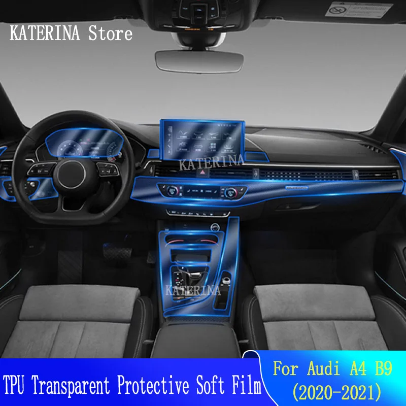 

For Audi A4 B9 2020 2021 Car Interior Center console Transparent TPU Protective film Anti-scratch Repair film Accessories Refit