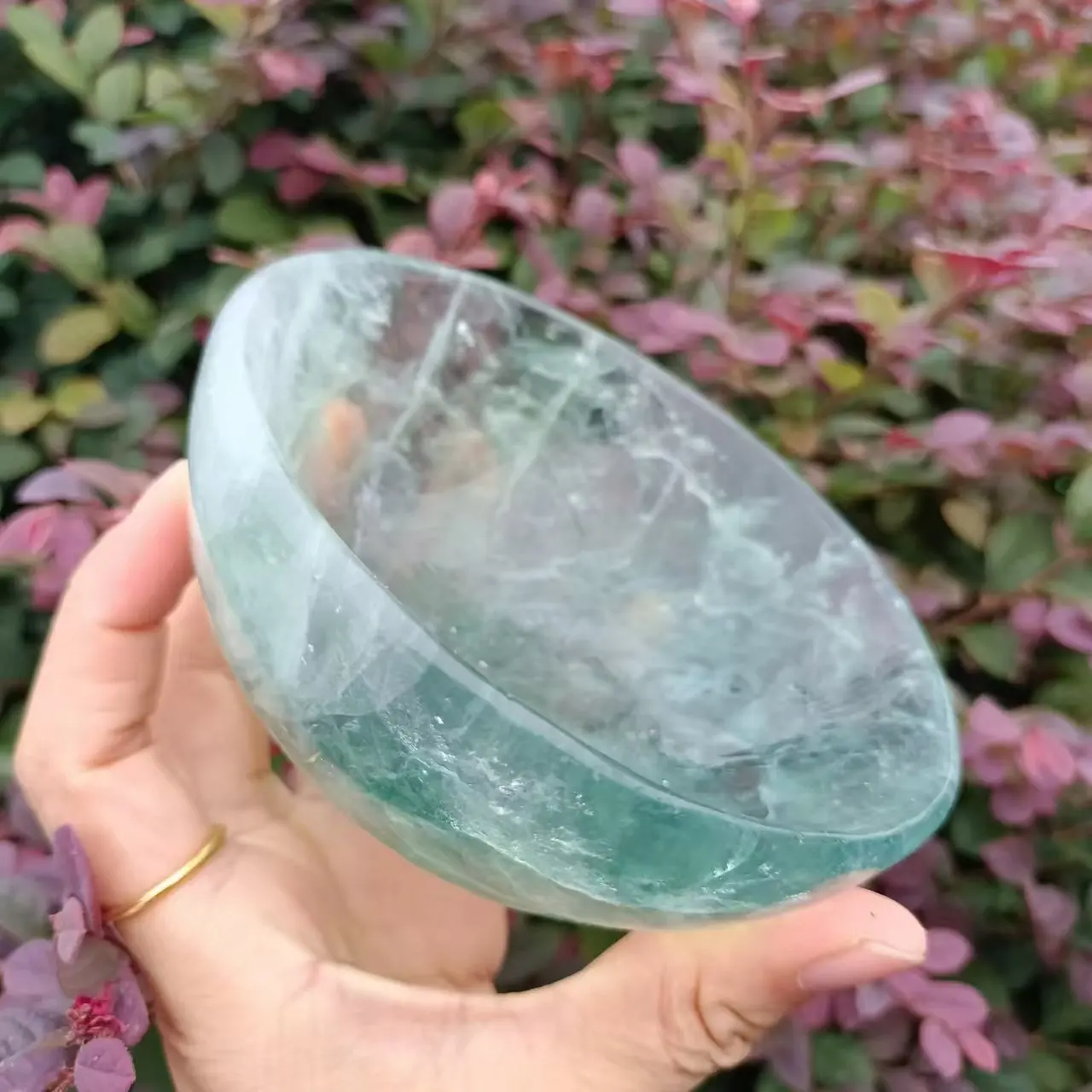 8-13cm Natural Green Fluorite Bowl, Quartz Crystal Ore, Hand Carved Bowl,Mineral Reiki Healing Stone,Degaussing Bowl