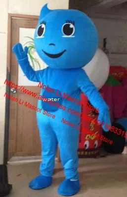 Blue Water Drop Mascot Costume para Adultos, Material EVA, Movie Props, Cartoon Suit, Jogo Publicitário, Holiday Gift, 6 PCs, 519