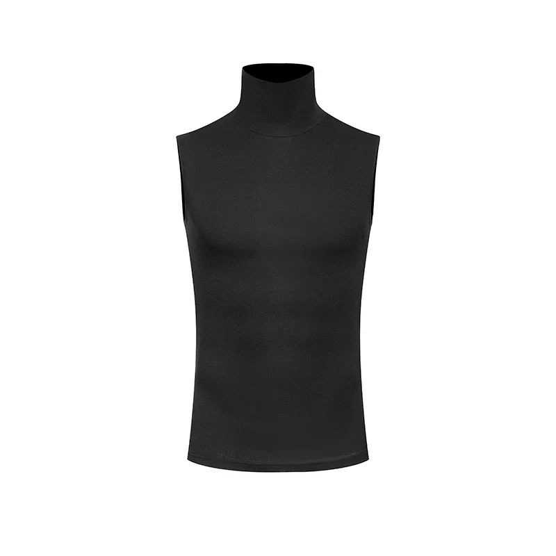 ผู้ชายห้องบอลรูมเต้นรําเสื้อสีดําคอละตินเสื้อกั๊กผู้ใหญ่ Samba Latin Top โมเดิร์นเต้นรําสวมใส่ SL12818