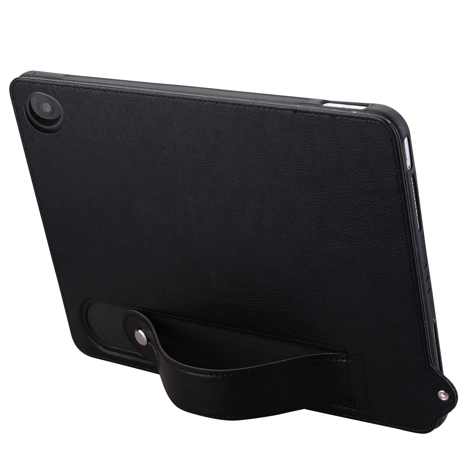 Coque de protection arrière en TPU et cuir pour tablette, étui avec dragonne support pour Amazon Fire HD 10 Plus 2021, 10.1 pouces