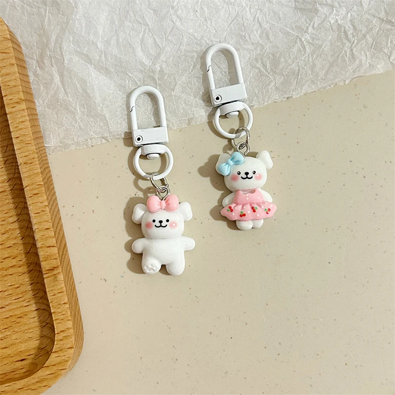 Lovely Cartoon Puppy Keyring para Meninas, Cute Dog Keychain, Kawaii Chaveiro, Saco Pingente, Mochila Decoração Presentes, Mochila Pingente