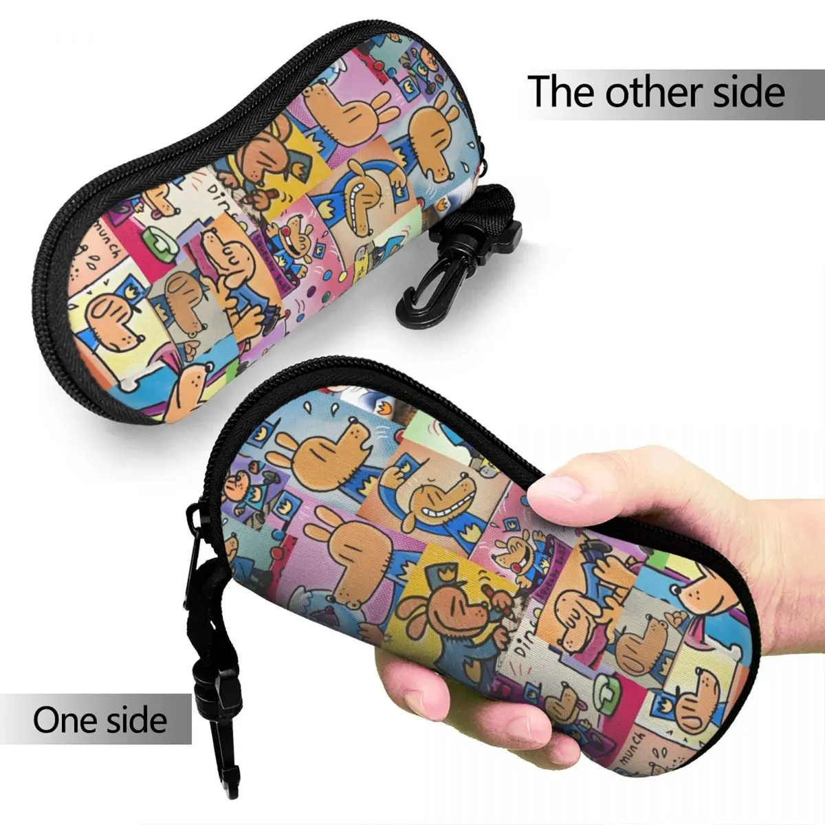 Dogman Collage Cool Manga Comic Glasses Case Waterproof Dog Eyewear Storage Box Vintage Eye Contacts Case