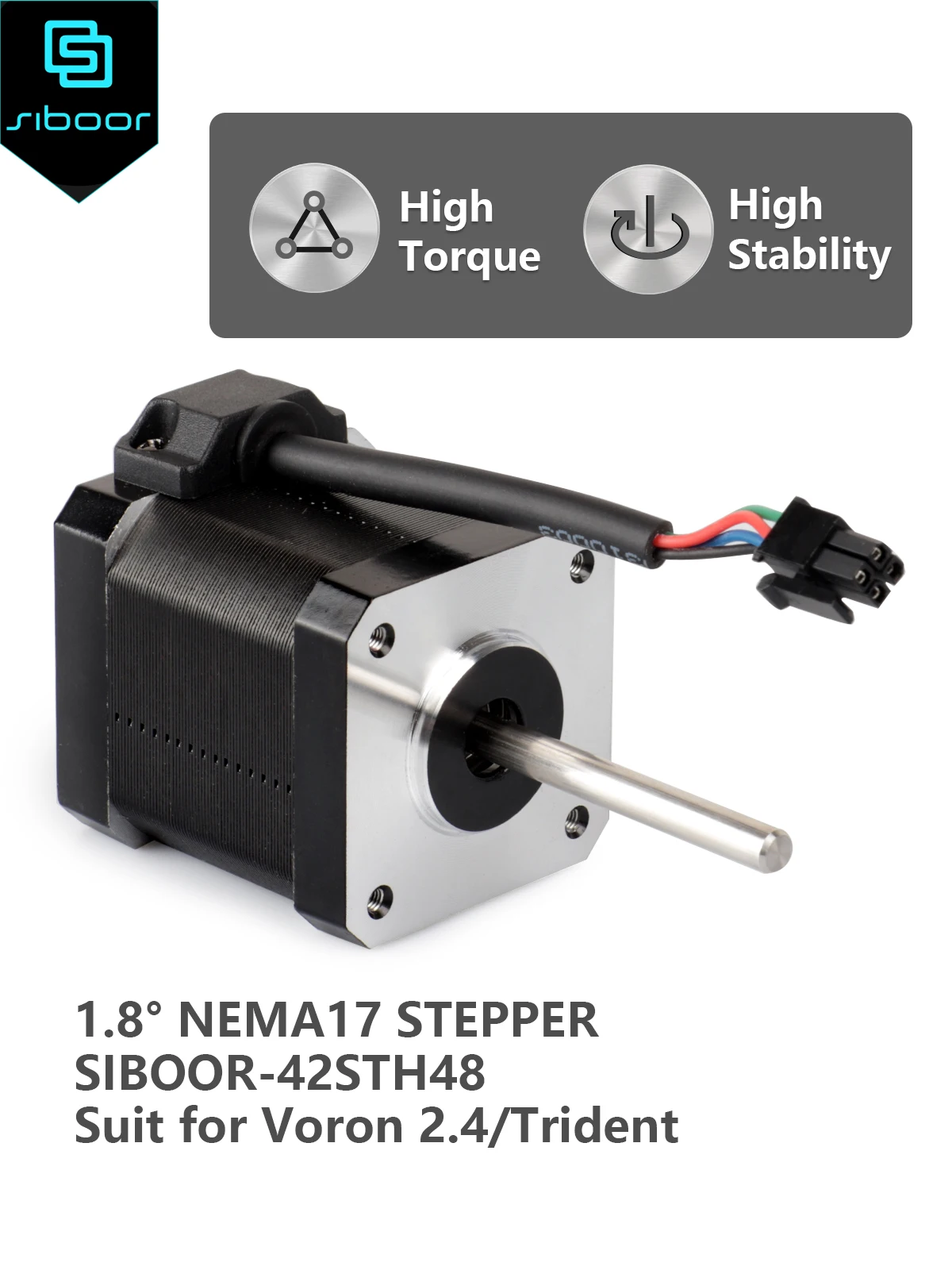 

3D Printer 1.8° NEMA17 Stepper Motor SIBOOR-42STH48 Motor 1.8 Degree For Voron 2.4 Trident 3D Printer