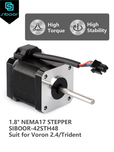 Impresora 3D 1.8 °   Motor paso a paso NEMA17 SIBOOR-42STH48 Motor 1,8 grados para impresora 3D Voron 2,4 Trident