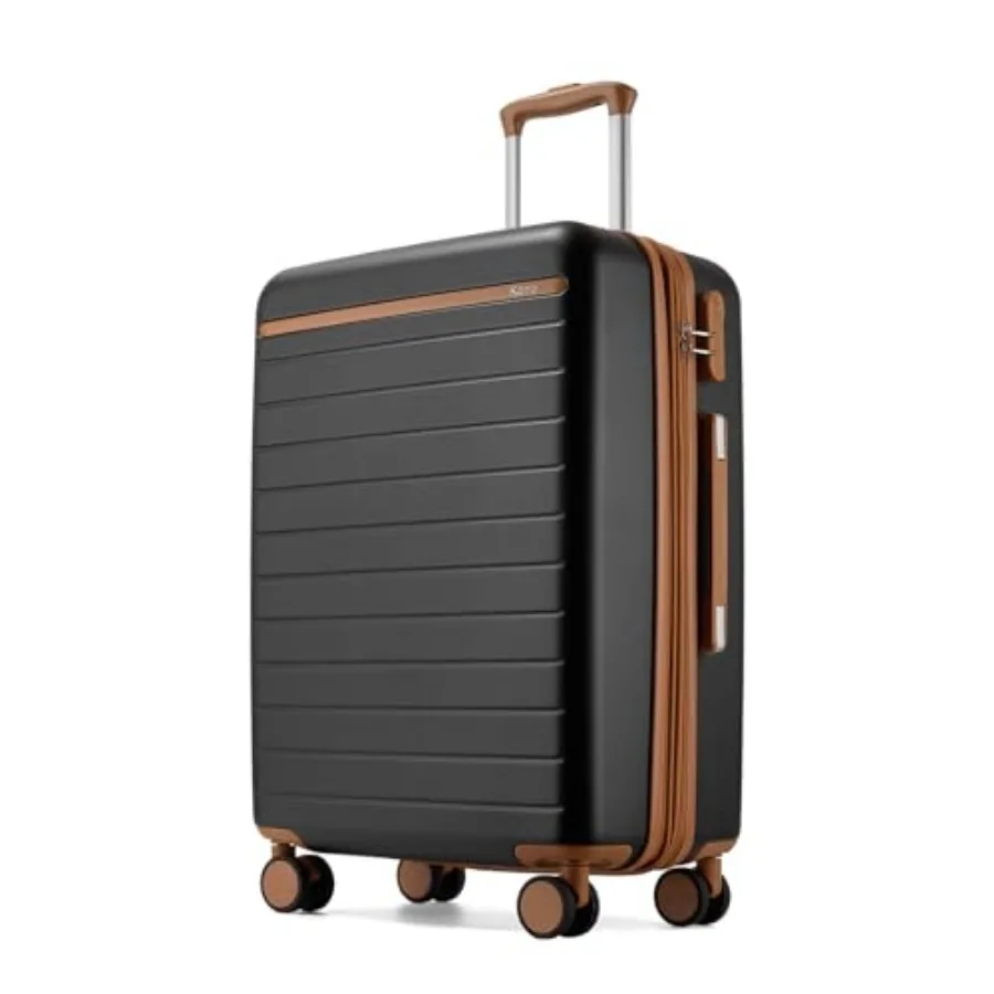 

24 Inch Check In Suitcase Expandable Luggage, Business Travel Suitcase for 5-7 Days, Durable ABS+PC Hardshell with Side Handles