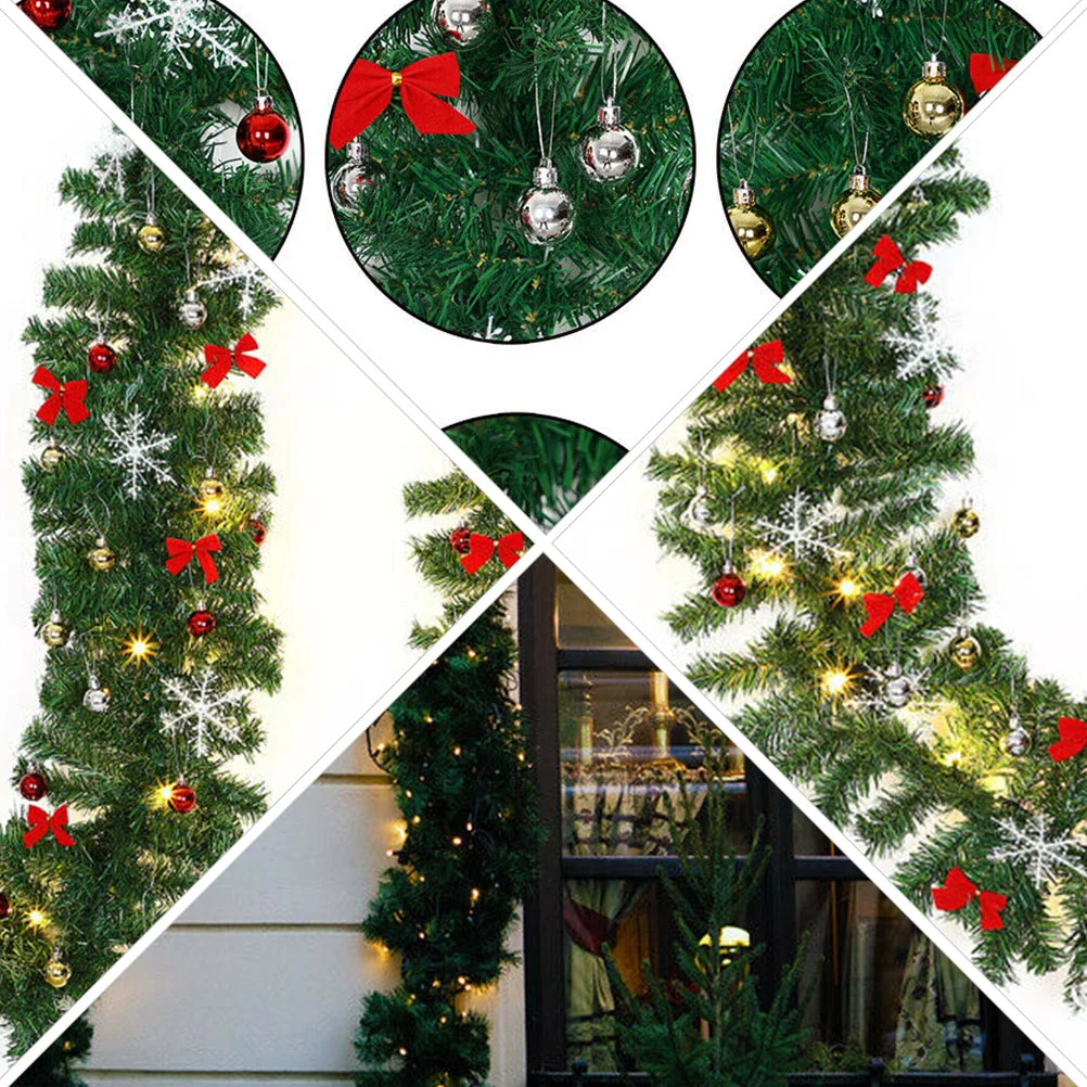 พวงหรีดหวายสำหรับตกแต่งเทศกาลการตกแต่งคริสต์มาสแบบเรียบง่ายจำลองจากต้นอ้อย