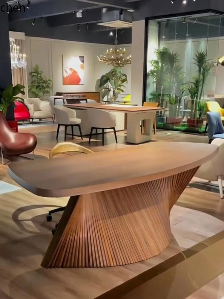 HXL minimalist special-shaped light luxury modern high-end desk designer villa home workbench
