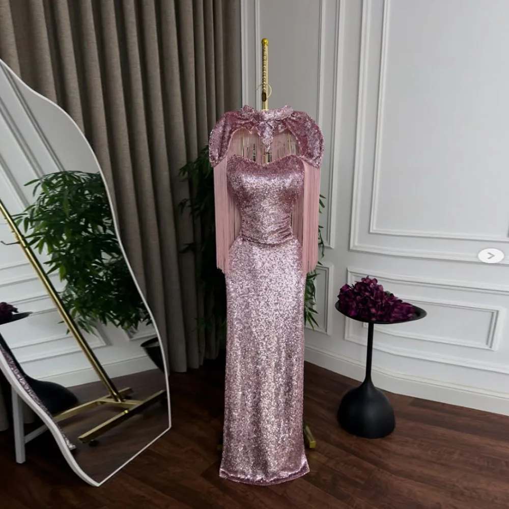 Mermaid-style party dress—fashionable sequined long evening gown/prom dress (customization available)