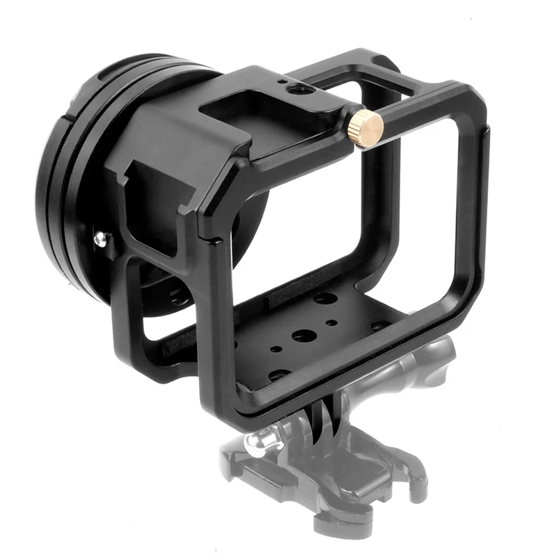 Aluminium gehäuse für Gopro Hero 13 12 11 10 schwarzer Kamera käfig Rig Schutz gehäuse rahmen Form montierter Kalt schuh 52mm Filter halterung – Detail 30