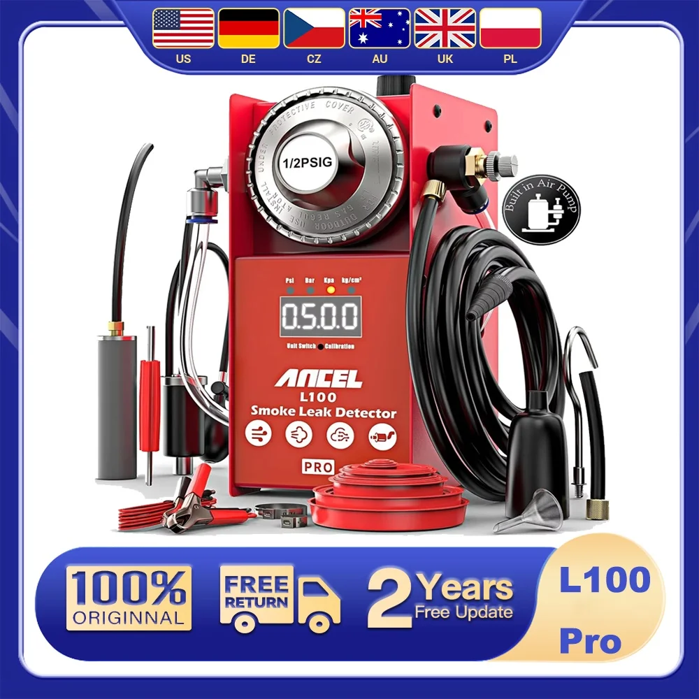 

Цифровой манометр, автомобильная дымовая машина, тестер утечек, встроенный воздушный насос EVAP, вакуумный диагностический инструмент утечки ANCEL L100 pro
