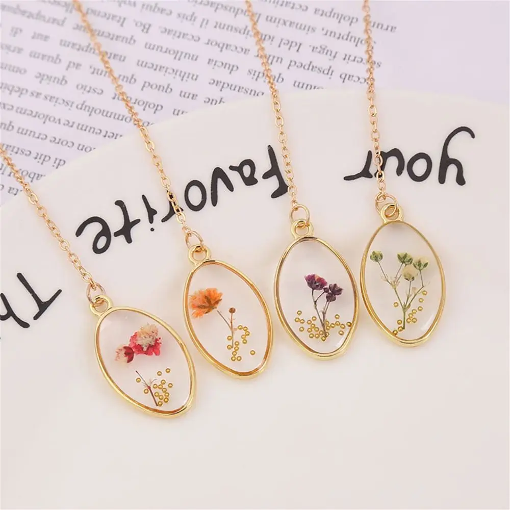 Literary Crystal Flower Bookmark Small Fresh Oval Shape Bookmark Pendant Stationery Page Sign Book Clip Mother‘s Day Gift