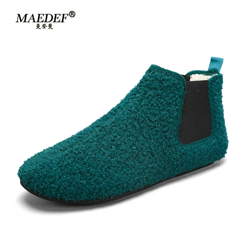 

MAEDEF Winter Slippers for Men Shoes Warm Indoor Home Slipper Mens Thin Bottom Man Casual Shoes Soft Sole Anti-slip Cotton Shoes