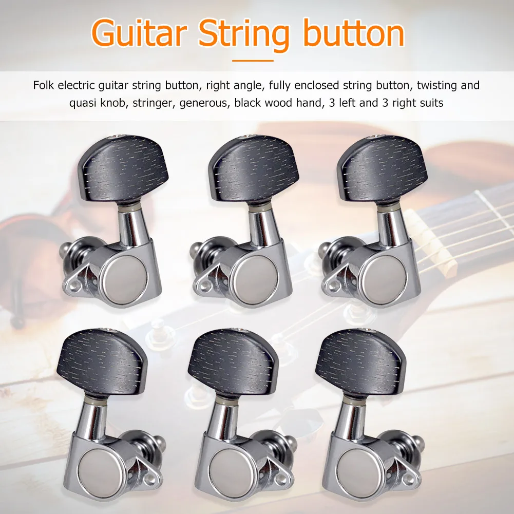 6 Stuks Gesloten Knop Machine Heads Tuners 3L 3R String Tuning Peg Slijtvaste Gitaar Machine Heads Knoppen Gitaar accessoires