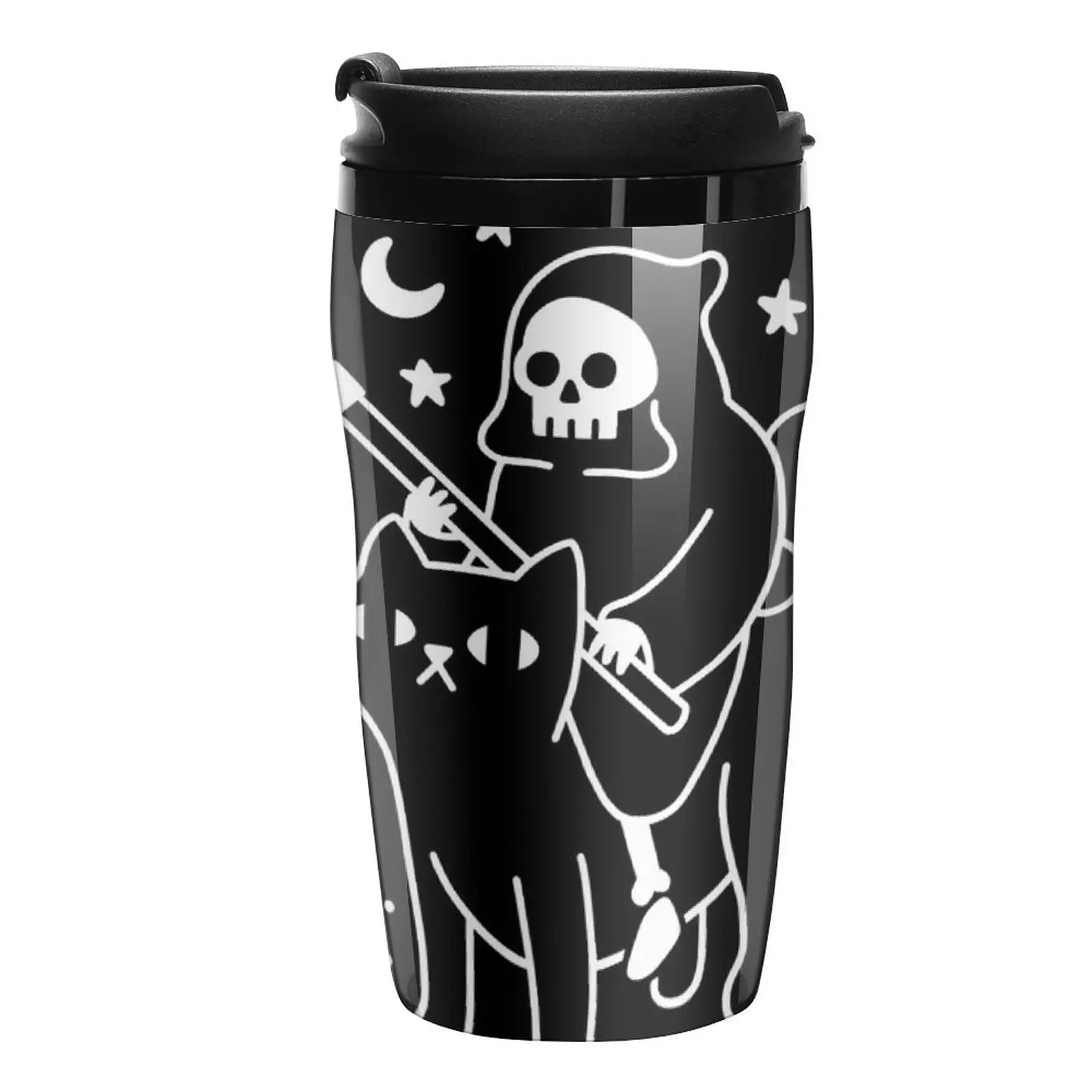 

New Death Rides A Black Cat Travel Coffee Mug Custom Mug Espresso Coffee Cups