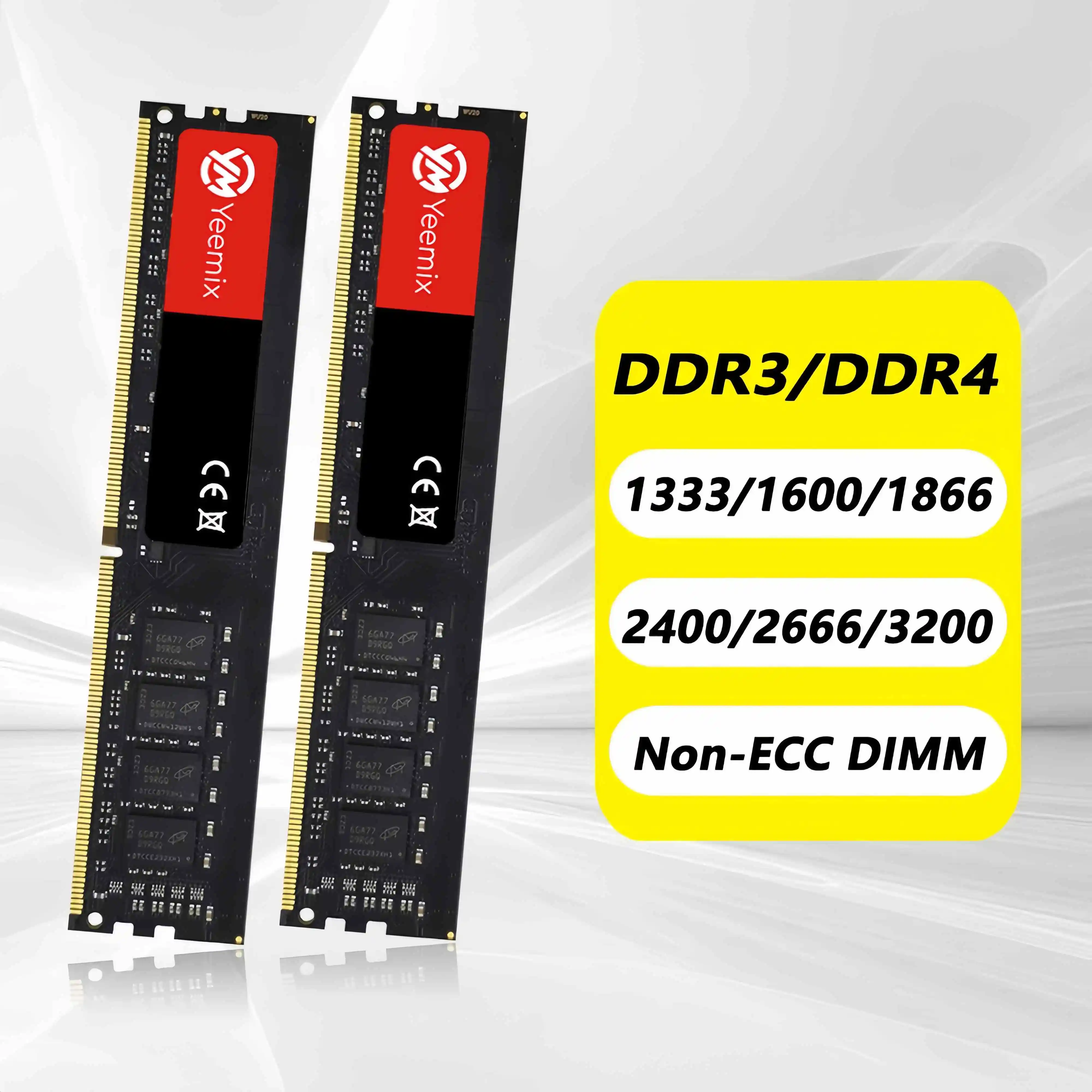 

YEEMIX DDR3 DDR4 4 ГБ 8 ГБ 16 ГБ Настольная память Ram PC3 1066 1333 1600 МГц PC4 8500 10600 12800U 240Pin DIMM Память Компьютерная оперативная память