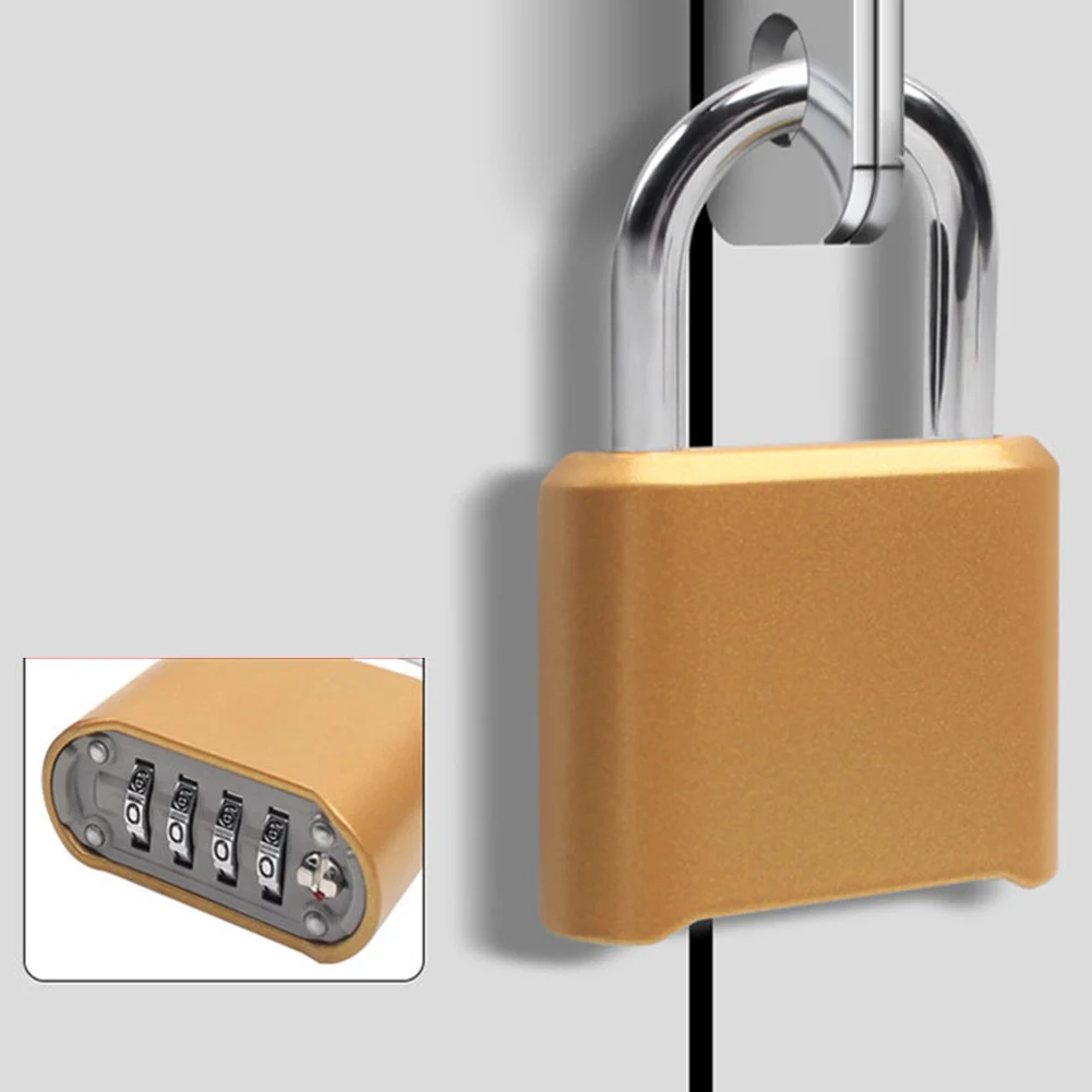 4 Digit Resettable Password Lock with 1 inch Shackle Zinc Alloy 8 5.3 3cm Size Weather Resistant for Locker Toolbox Luggage Shed