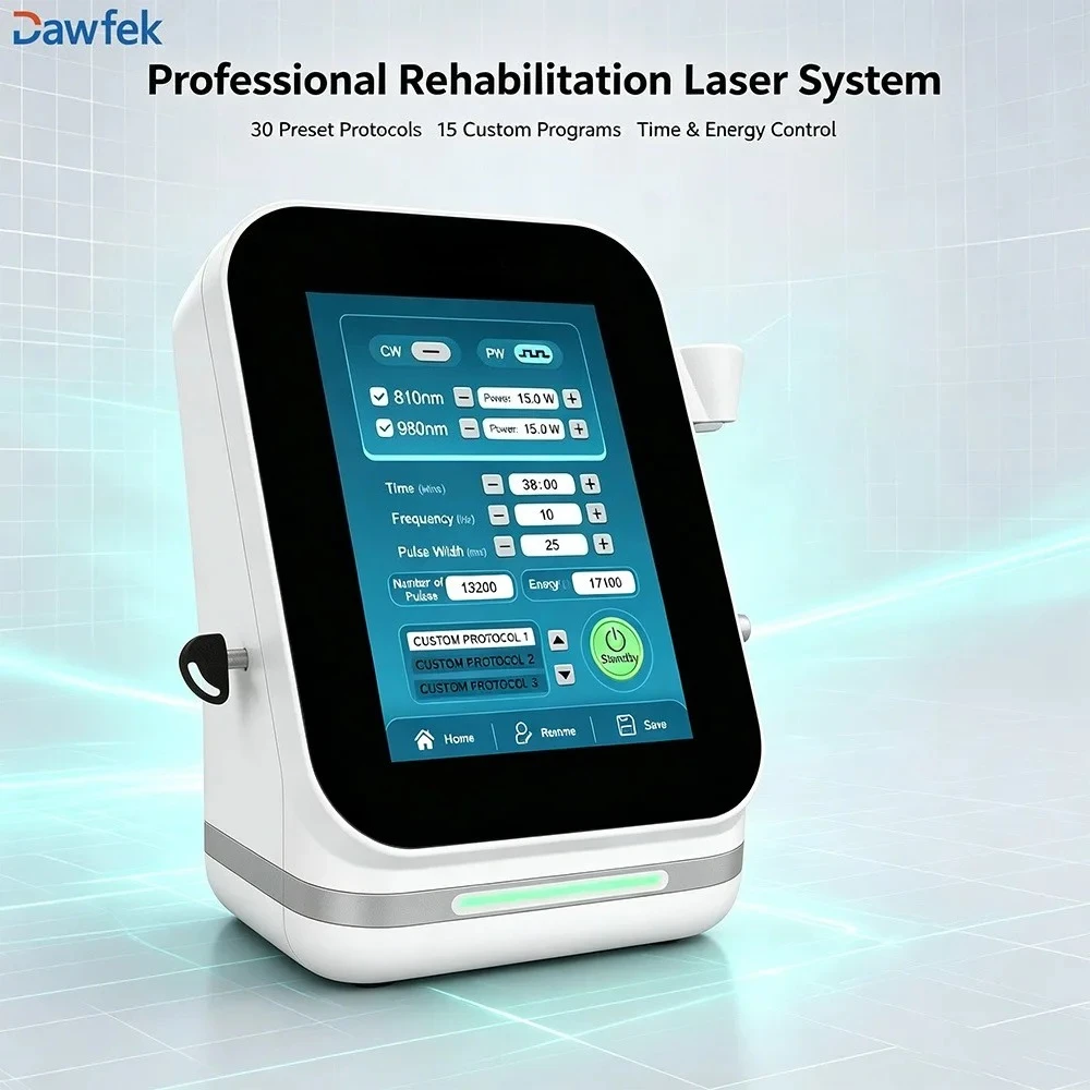 Dawfek 30W High Intensity Class 4 Cold Laser Red Light Physiotherapy Laser Machine for Muscle Strain Joint Ache Body Pain Relief