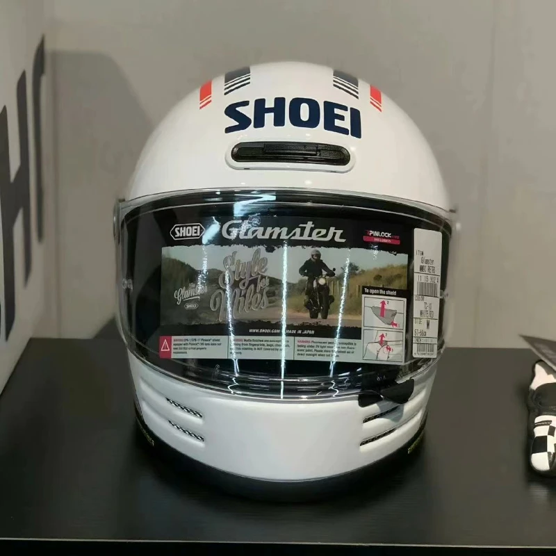 Shoei Glamster 06 93 Retro TC-10 Motorcycle Helmet Retro Cruise Latte Free Climbing Full Face Helmet