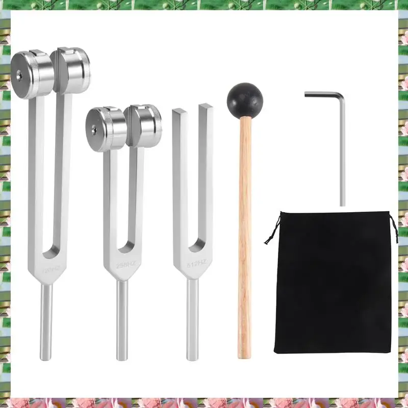 

Sports (128Hz, 256Hz, 512Hz)Tuning Fork Set, Tuning Forks With Reflex Hammer For Chakra/Healing/Sound Therapy/DNA Repair,(128Hz,