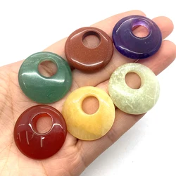 Natural Stone Pendant Amethyst Large Hole Agate Crystal Charm DIY Accessories Energy Chakra Gift Jewelry Pendant Supplies Gift
